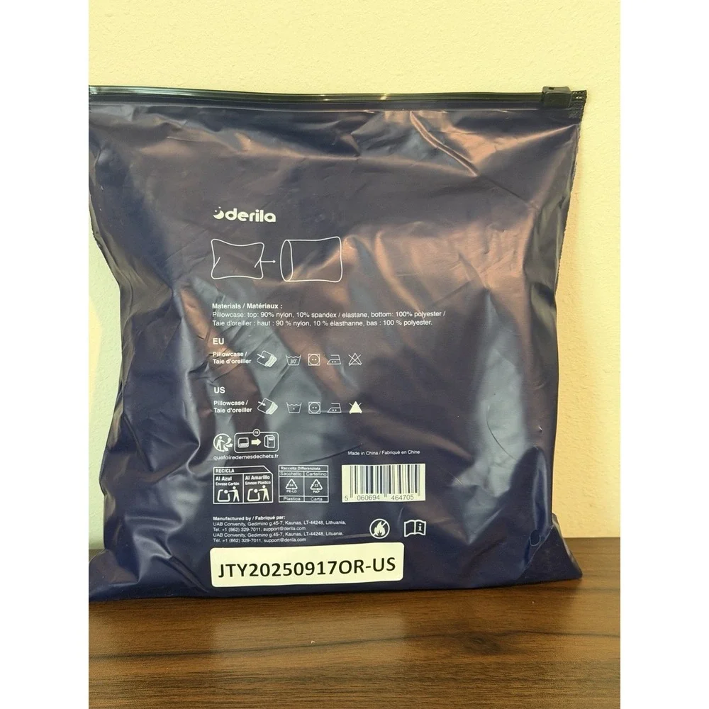 Derila Cooling Pillow Cover Ergo Edition 21.26 x 14.17 x 4.7 Blue Pillowcase New